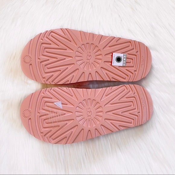 UGG Women’s Laton Fur Slides In Beverly Pink - Picture 6 of 7